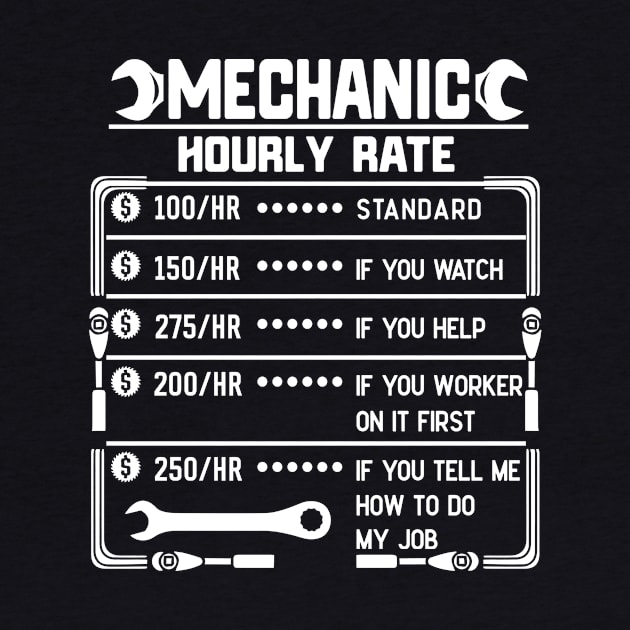 mechanic hourly rate by BuzzTeeStore